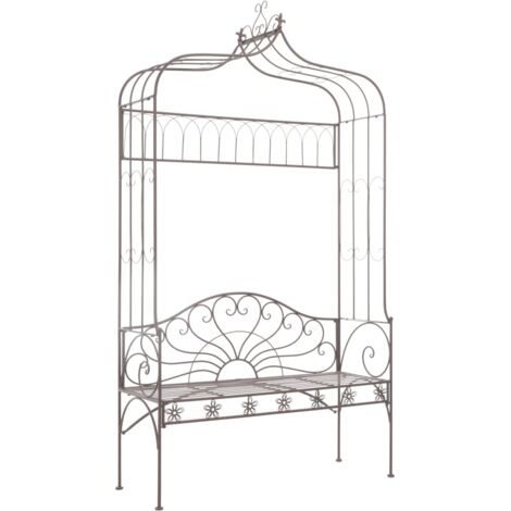 Banco de jardín metal marrón envejecido 122 cm