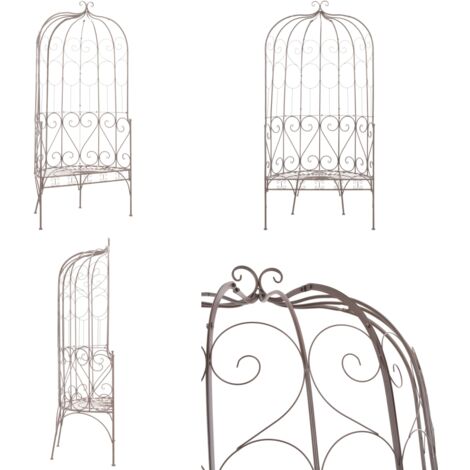 Banco de jardín metal marrón envejecido 95 cm - Banco de hierro - Banco de jardín marrón