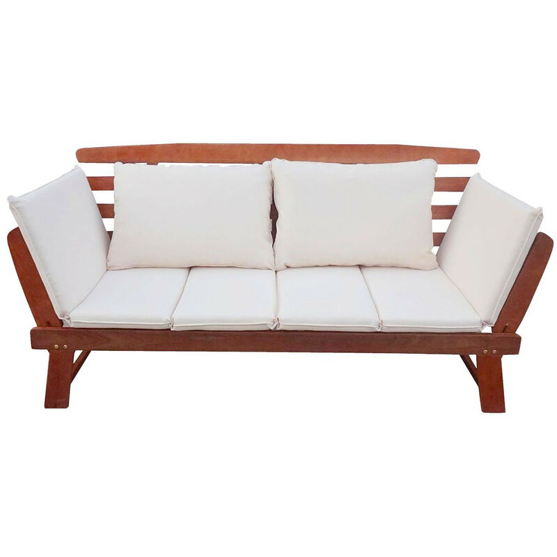 

Orion91 - Banco de Jardín Modular con Cojines Merida Madera de Acacia 212x69x80cm 7house