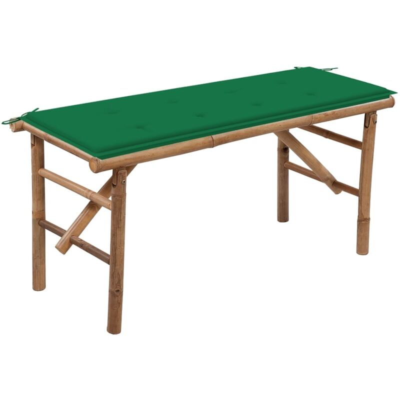 

Banco de jardín plegable con cojín bambú 118 cm