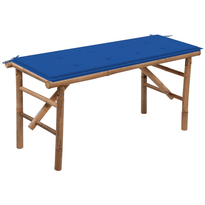

Banco de jardín plegable con cojín bambú 118 cm