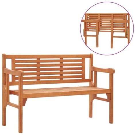 Banco de jardín plegable de madera maciza de eucalipto 120 cm