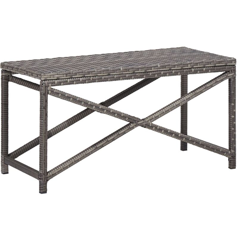

Banco de jardín ratán sintético gris 80 cm