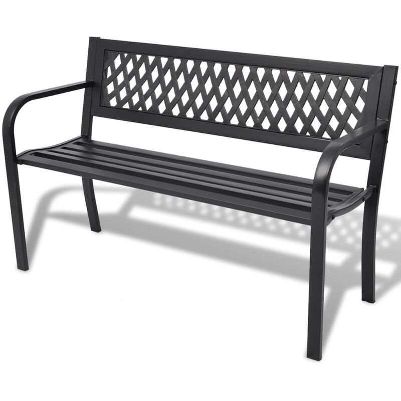 

Banco de jardín 118 cm acero negro - Negro