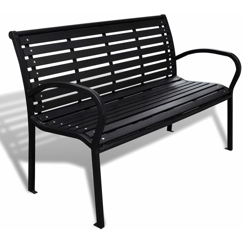 

Banco de jardín 125 cm acero y WPC negro - Negro