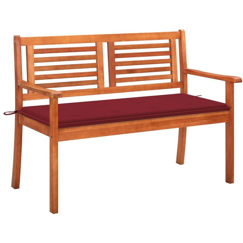 

Banco de jardín 2 plazas madera maciza eucalipto y cojín 120 cm - Marrón