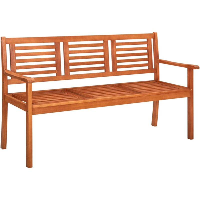 

Banco de jardín 3 plazas 150 cm madera de eucalipto maciza - Marrón