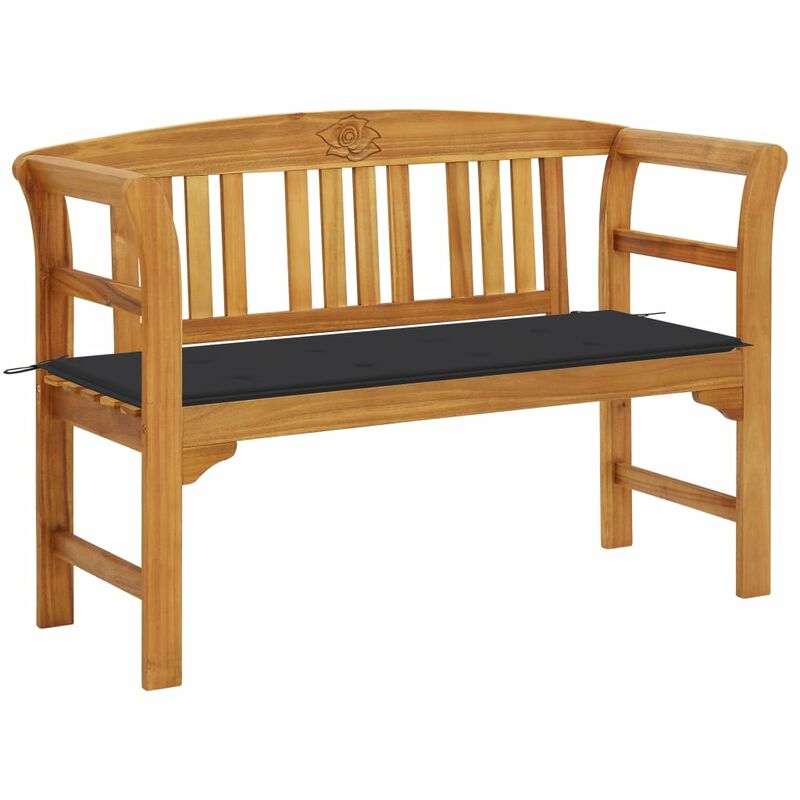 

Banco de jardín con cojín madera maciza de acacia 120 cm - Marrón