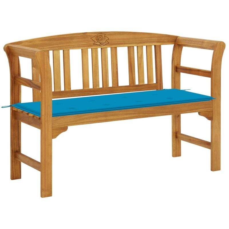 

Banco de jardín con cojín madera maciza de acacia 120 cm - Marrón
