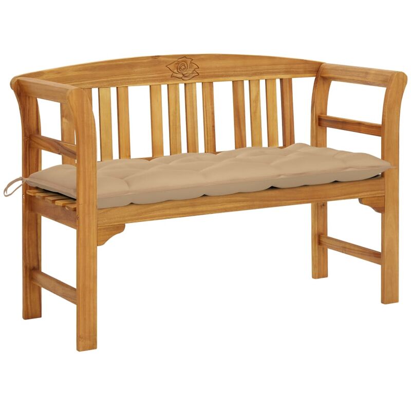 

Banco de jardín con cojín madera maciza de acacia 120 cm - Marrón