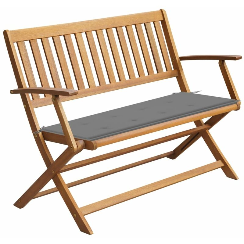 

Banco de jardín con cojín madera maciza de acacia 120 cm - Marrón