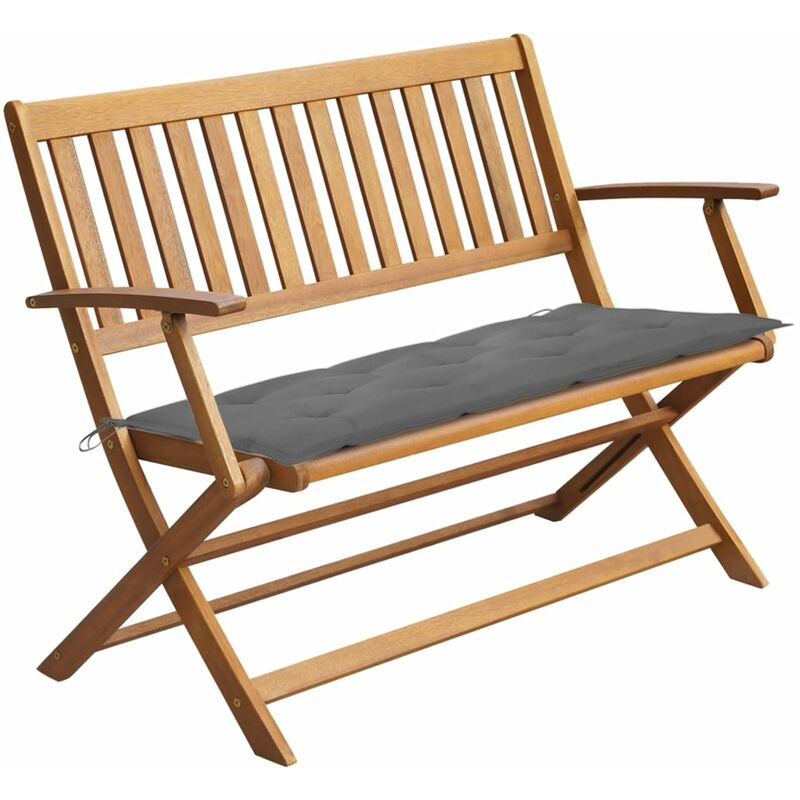 

Banco de jardín con cojín madera maciza de acacia 120 cm - Marrón