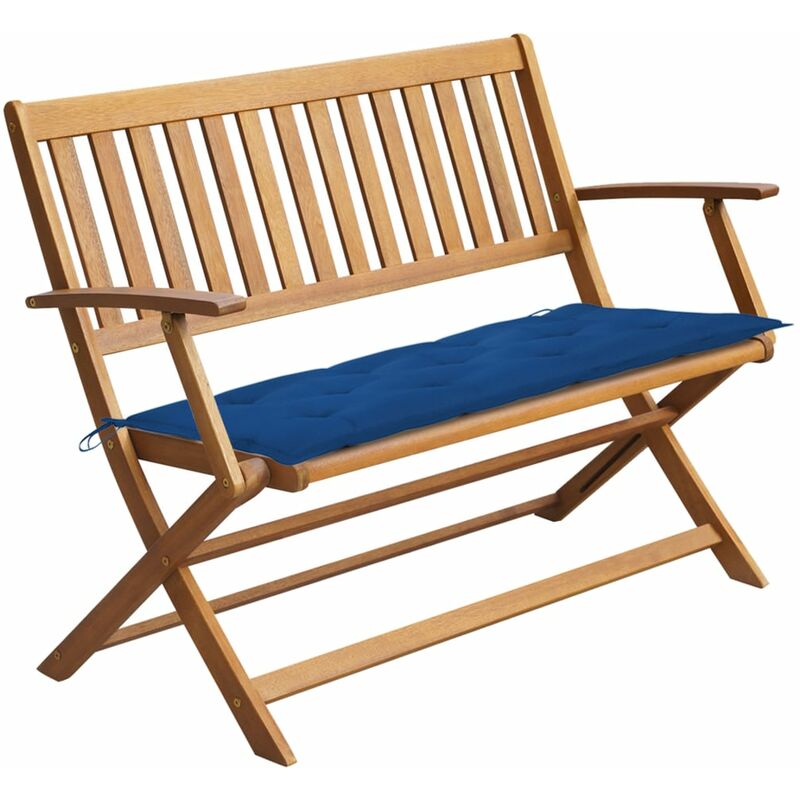 

Banco de jardín con cojín madera maciza de acacia 120 cm - Marrón