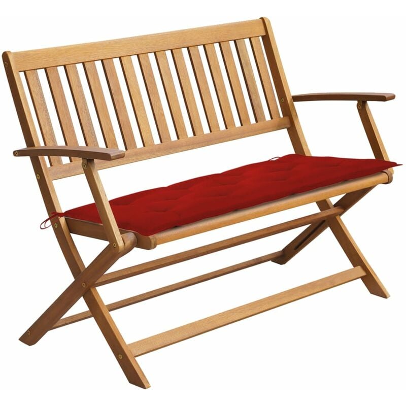 

Banco de jardín con cojín madera maciza de acacia 120 cm - Marrón