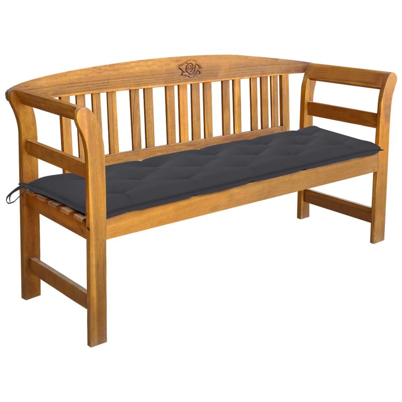 

Banco de jardín con cojín madera maciza de acacia 157 cm - Marrón