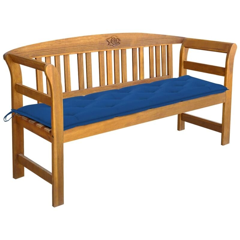 

Banco de jardín con cojín madera maciza de acacia 157 cm - Marrón