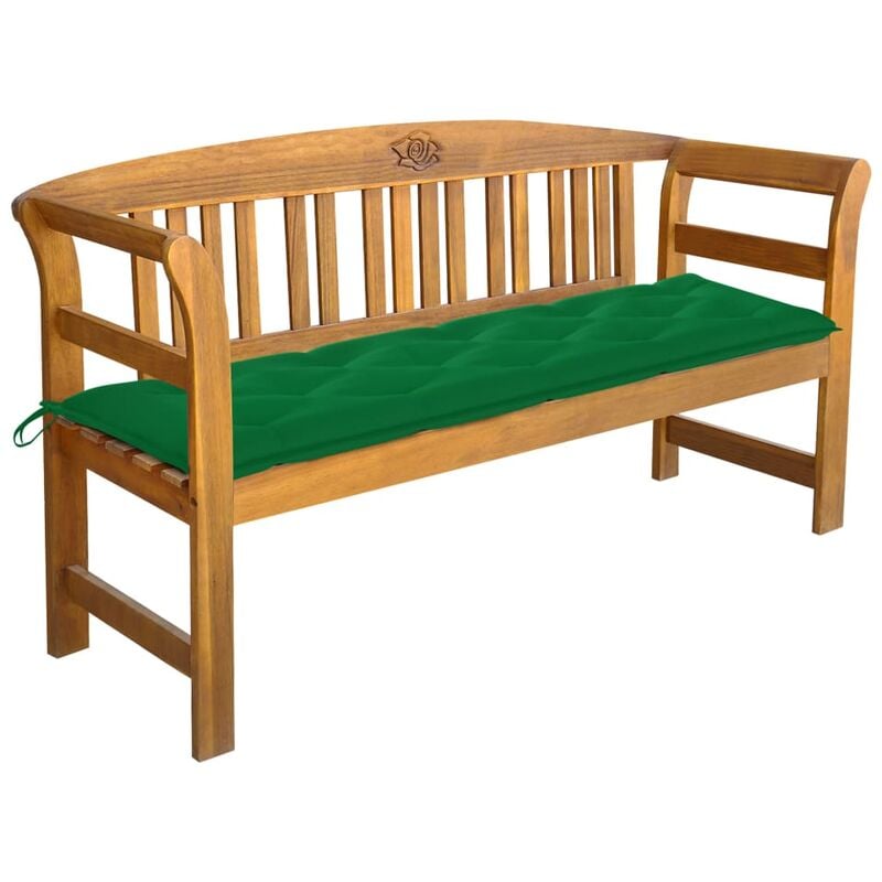 

Banco de jardín con cojín madera maciza de acacia 157 cm - Marrón