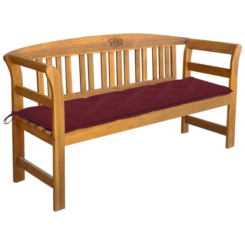 

Banco de jardín con cojín madera maciza de acacia 157 cm - Marrón