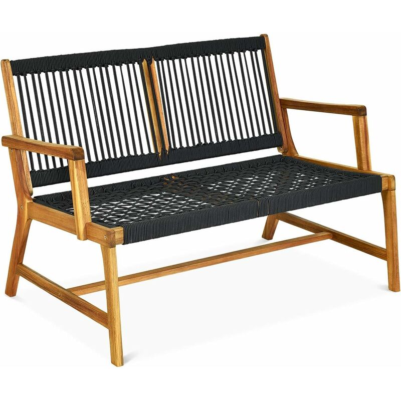 

Banco de Jardín de Madera Banco de Parque de 2 Plazas Muebles de Jardín Asiento para Parque Terraza Exterior 118x75x81cm