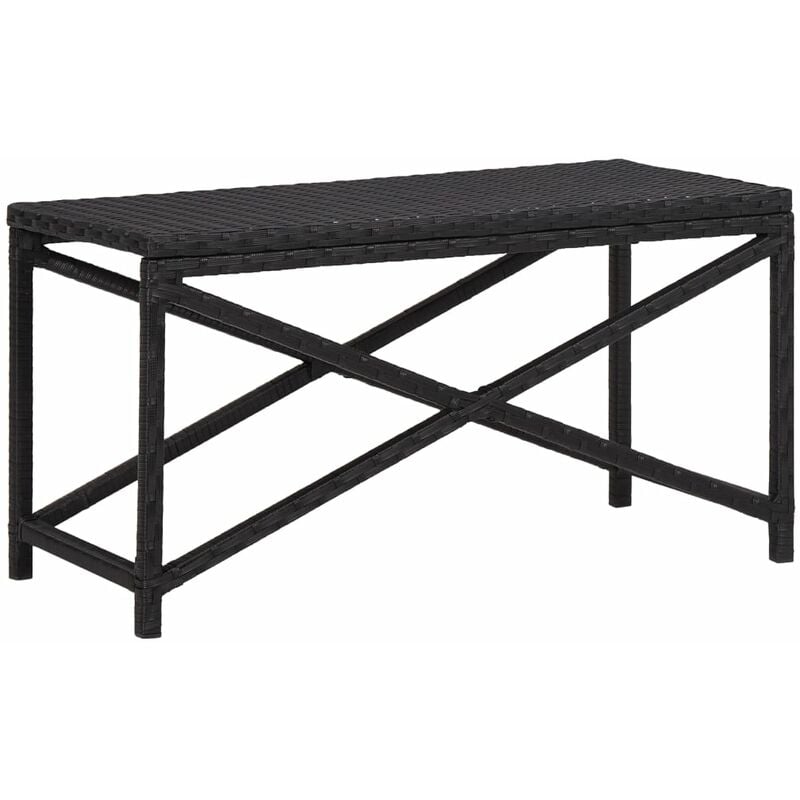 

Banco de jardín de ratán sintético negro 80 cm - Negro