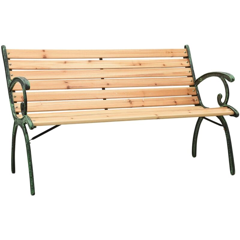 

Banco de jardín hierro fundido y madera maciza de abeto 123 cm