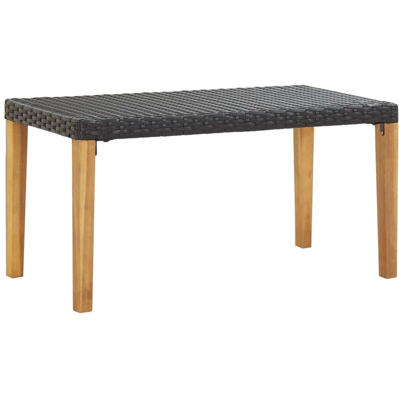 

Banco de jardín ratán sintético y madera de acacia negro 120 cm - Negro