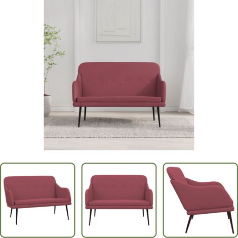 Banco de lectura -  Banco de tela rojo tinto 110x76x80 cm