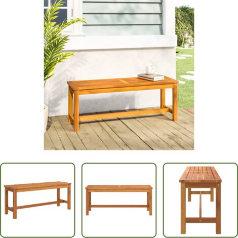 Banco de madera -  Banco de jardín madera maciza de acacia 110x35x45 cm