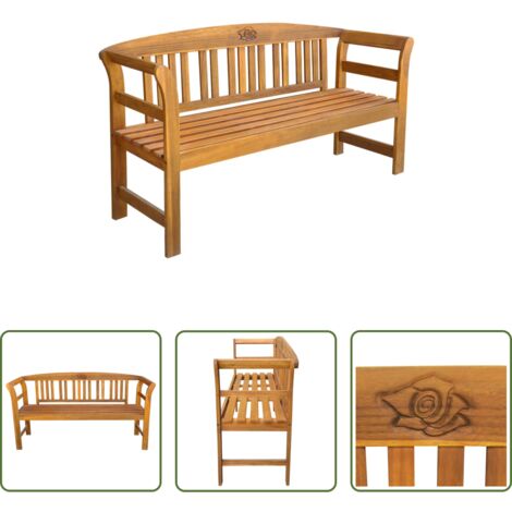 Banco de madera -  Banco de jardín madera maciza de acacia 157 cm