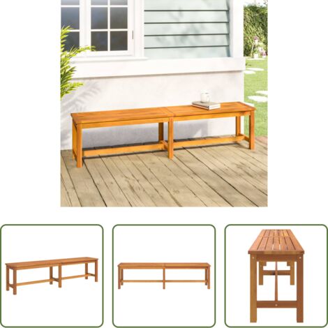 Banco de madera -  Banco de jardín madera maciza de acacia 180x35x45 cm