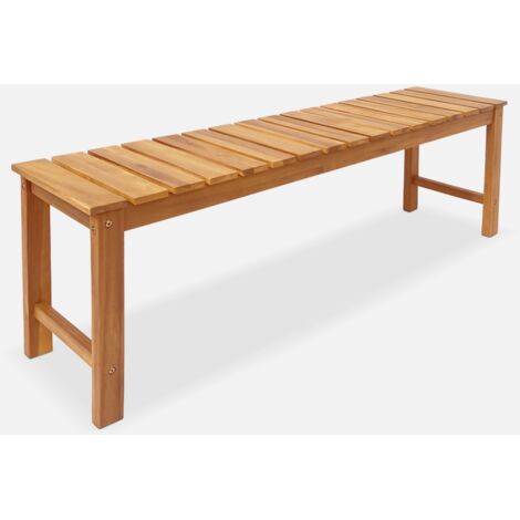 Banco de madera clara, 140cm