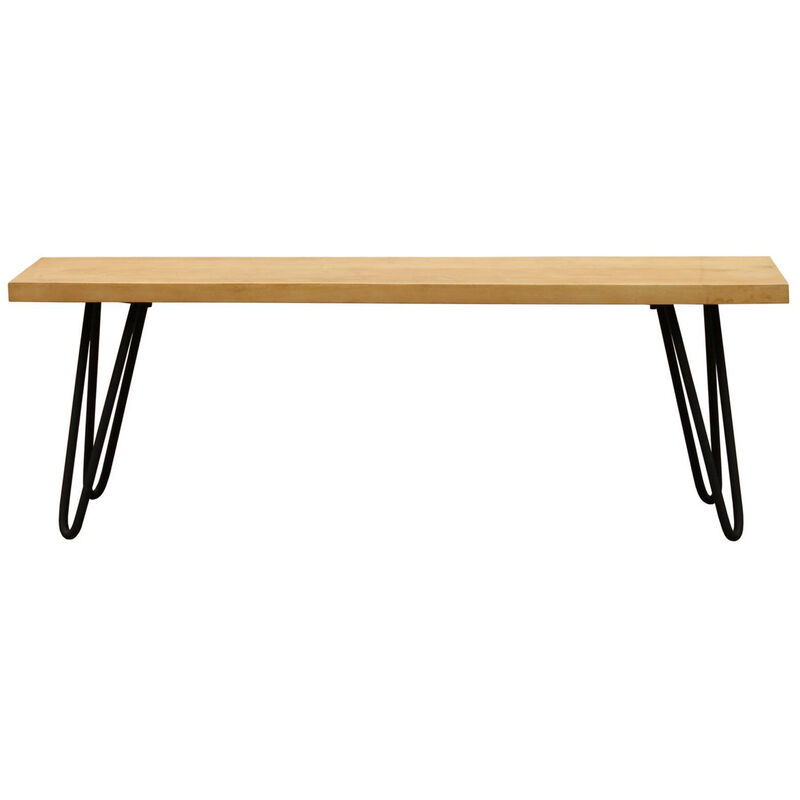 

Miliboo - Banco de madera de mango y metal negro 130 cm VIBES