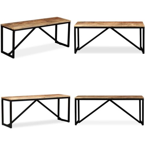 Banco de madera maciza de mango 110x35x45 cm - Banco de madera maciza - Banco de madera industrial