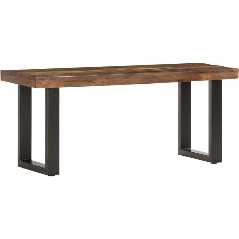 

Banco de Acero y Madera Maciza Reciclada 110 cm - Marrón - Vidaxl