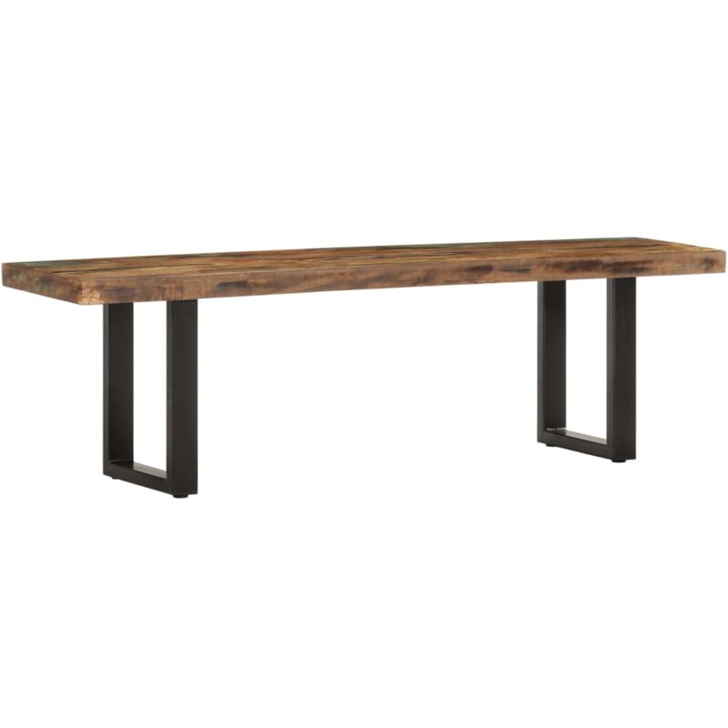 

vidaXL Banco de Acero y Madera Maciza Reciclada 160 cm - Marrón