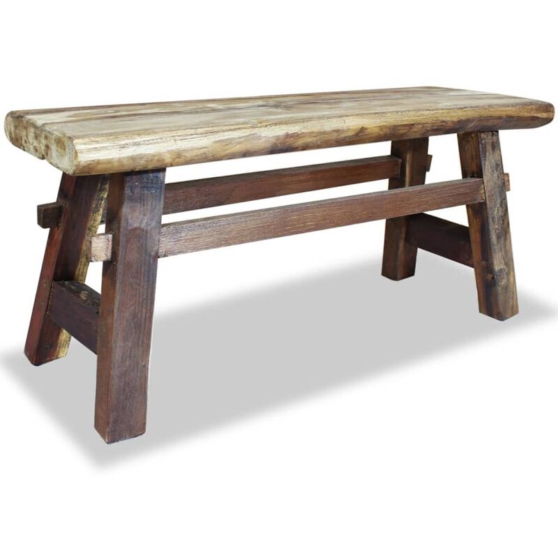 

Banco de madera maciza reciclada 100x28x43 cm
