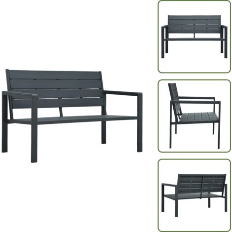 Banco de madera sintética - vidaXL Banco de jardín HDPE gris aspecto madera 120 cm - Banco de jardín gris