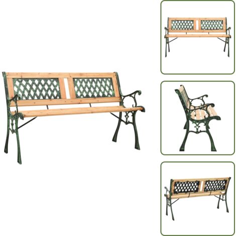 Banco de madera - vidaXL Banco de jardín hierro fundido y madera de abeto maciza 122 cm -