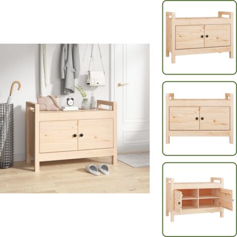 Banco de madera - vidaXL Banco de recibidor madera maciza de pino 80x40x60 cm - Banco de recibidor