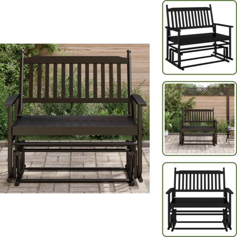 Banco de madera - vidaXL Banco deslizante madera maciza de álamo negro 118x70x104,5 cm - Banco de álamo