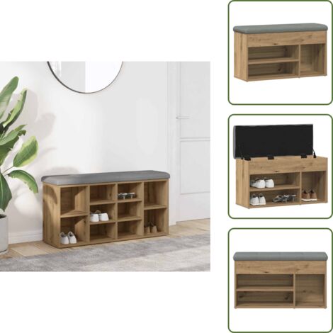 Banco de madera - vidaXL Banco zapatero madera de ingeniería roble artisan 82x32x45,5 cm - Banco de zapatos