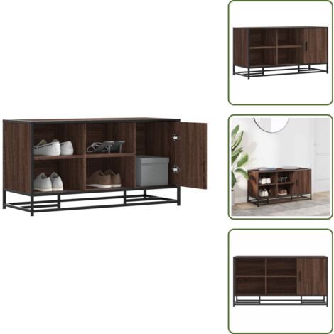 Banco de madera - vidaXL Banco zapatero madera de ingeniería roble marrón 100x40x53,5 cm - Almacenamiento de zapatos