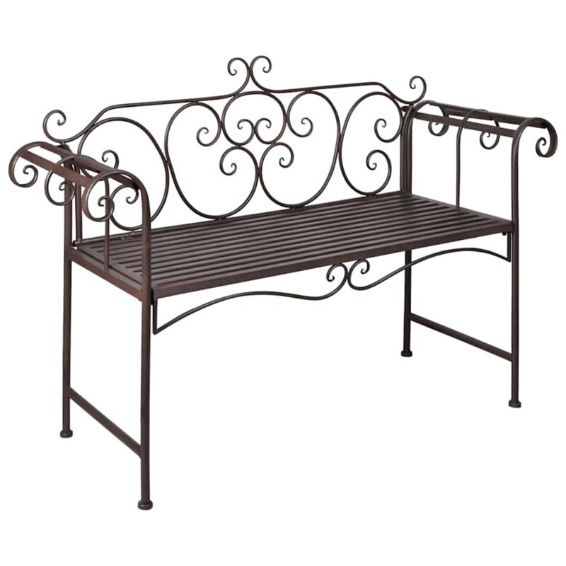 

vidaXL Banco de jardín de acero marrón envejecido 132 cm - Marrón