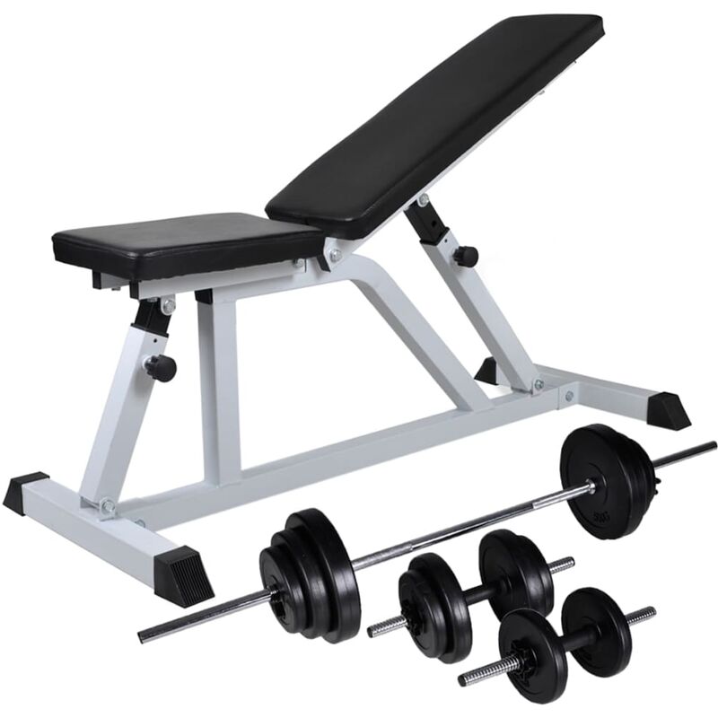 

Banco de musculación con pesas y mancuernas 30,5 kg