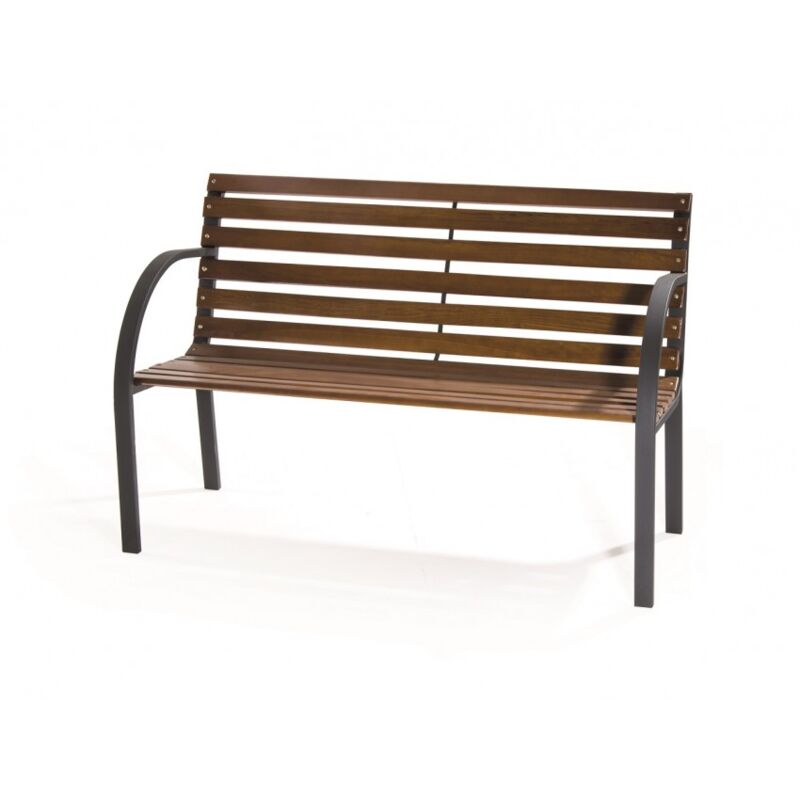 

Banco de parque 2 plazas en metal y madera | Madera