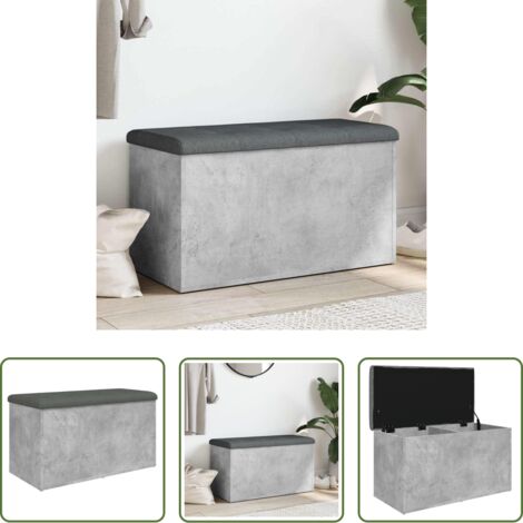 Banco de pasillo -  Banco con almacenaje madera ingeniería gris hormigón 82x42x45cm