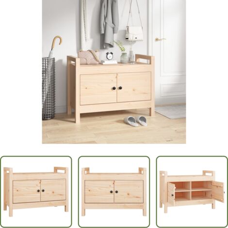 Banco de pasillo -  Banco de recibidor madera maciza de pino 80x40x60 cm