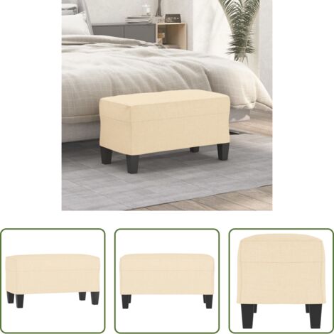 Banco de pie -  Banco de tela color crema 70x35x41 cm