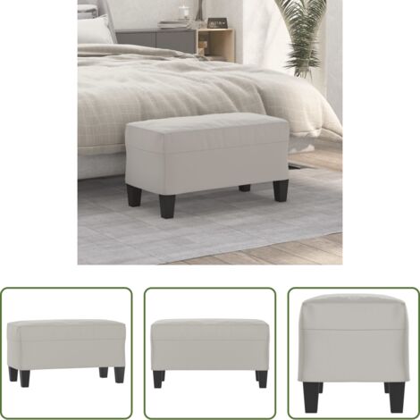 Banco de pie -  Banco de tela de microfibra gris claro 70x35x41 cm
