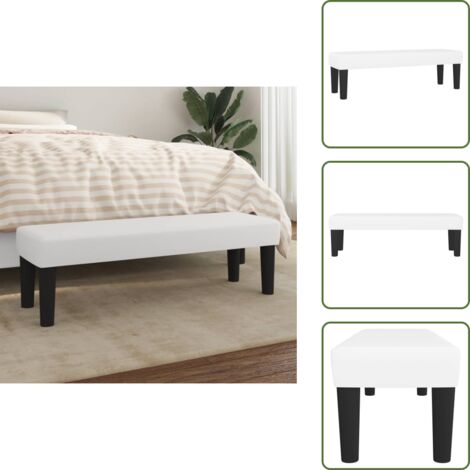 Banco de pie de cama - vidaXL Banco de cuero sintético blanco 100x30x30 cm - Banco de asiento